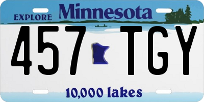 MN license plate 457TGY