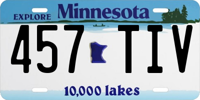 MN license plate 457TIV