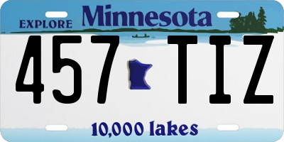 MN license plate 457TIZ