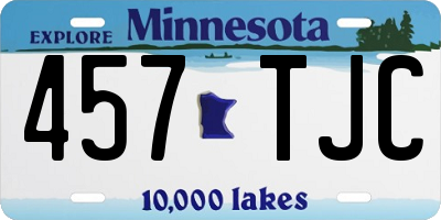 MN license plate 457TJC