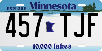 MN license plate 457TJF