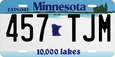 MN license plate 457TJM