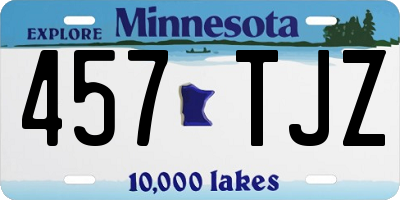 MN license plate 457TJZ