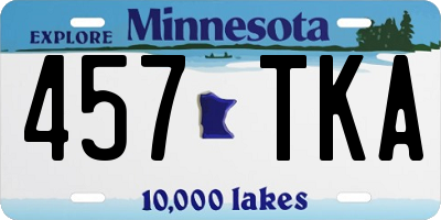 MN license plate 457TKA