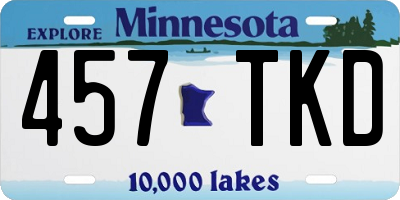 MN license plate 457TKD