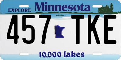 MN license plate 457TKE