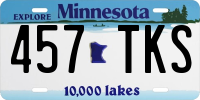 MN license plate 457TKS