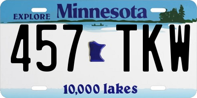 MN license plate 457TKW