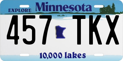 MN license plate 457TKX