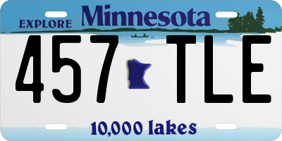 MN license plate 457TLE