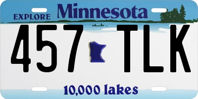 MN license plate 457TLK
