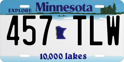 MN license plate 457TLW