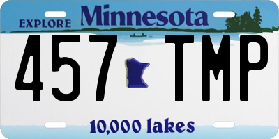 MN license plate 457TMP