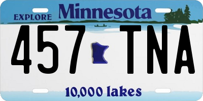 MN license plate 457TNA