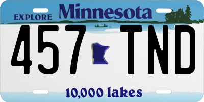 MN license plate 457TND