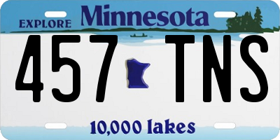 MN license plate 457TNS