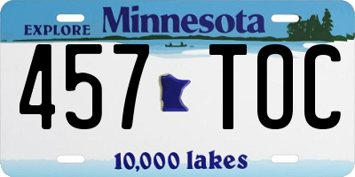 MN license plate 457TOC