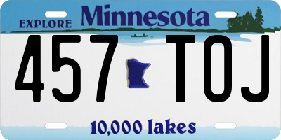MN license plate 457TOJ