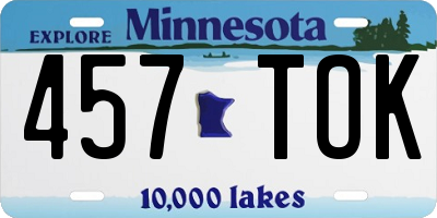 MN license plate 457TOK