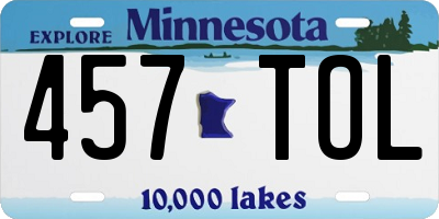 MN license plate 457TOL