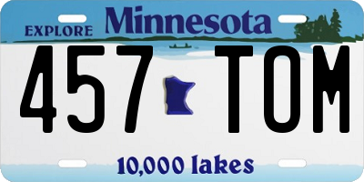 MN license plate 457TOM