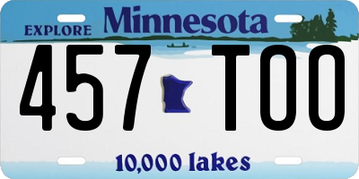 MN license plate 457TOO