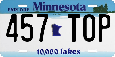 MN license plate 457TOP