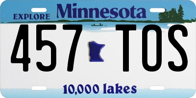 MN license plate 457TOS