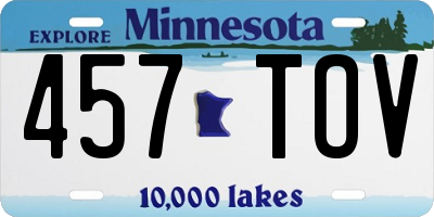 MN license plate 457TOV