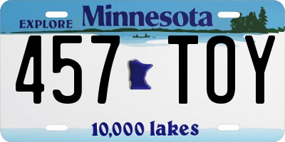 MN license plate 457TOY