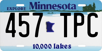MN license plate 457TPC