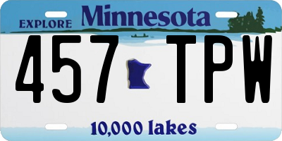 MN license plate 457TPW