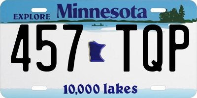 MN license plate 457TQP