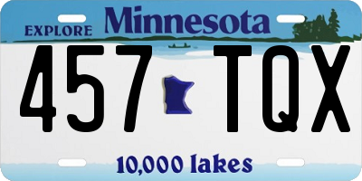 MN license plate 457TQX