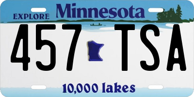 MN license plate 457TSA