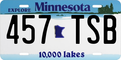 MN license plate 457TSB