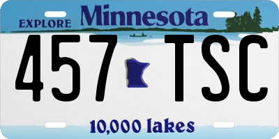 MN license plate 457TSC