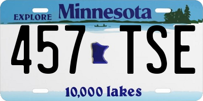 MN license plate 457TSE