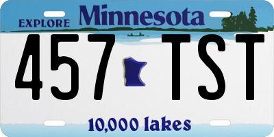 MN license plate 457TST