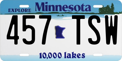 MN license plate 457TSW