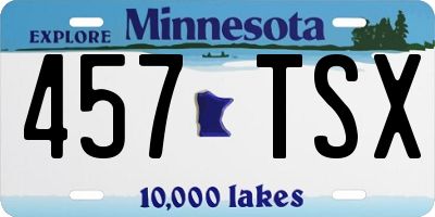 MN license plate 457TSX