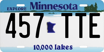 MN license plate 457TTE