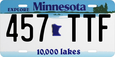 MN license plate 457TTF