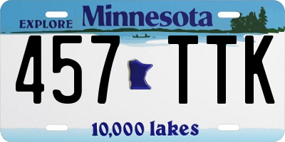 MN license plate 457TTK