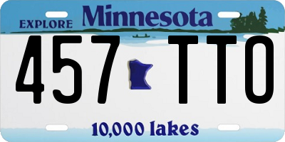 MN license plate 457TTO