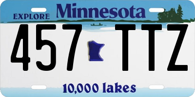 MN license plate 457TTZ