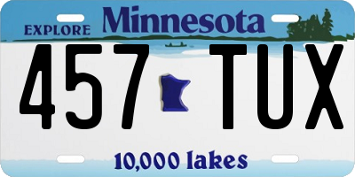 MN license plate 457TUX