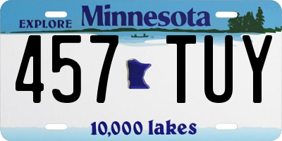 MN license plate 457TUY