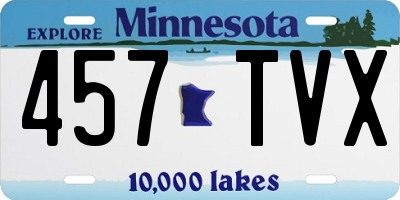 MN license plate 457TVX