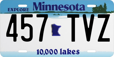 MN license plate 457TVZ